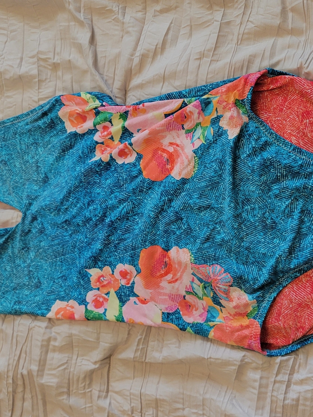 Vera Bradley Teal Floral One-Piece Women's Swimsuit 4/6 Small